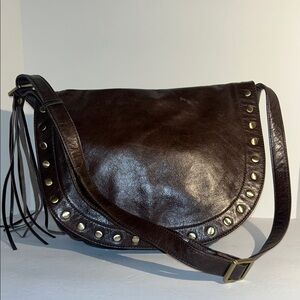 HOBO  Brown Crossbody Bag with Gold Accents